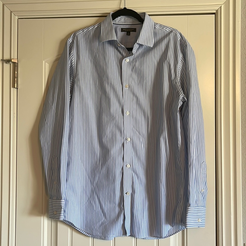 Banana Republic Non Iron Slim Fit Mens Large Dress Shirt